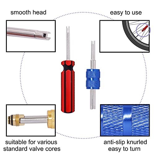 Valve Core Removal Tool Kit Schrader 5 Piece Single Dual Head Tire Stem AC