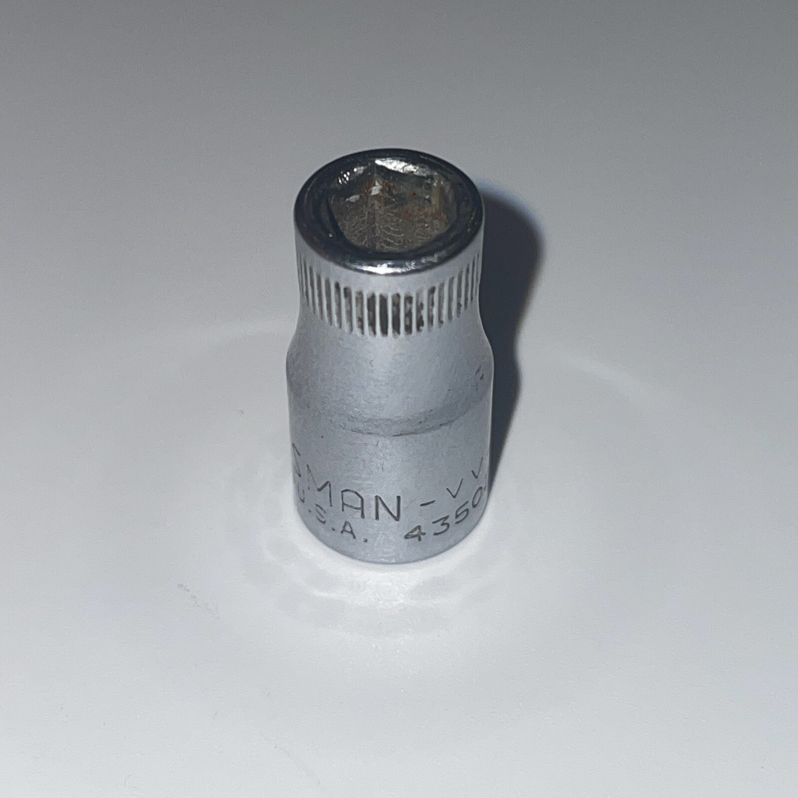 Vintage Craftsman USA 6mm 6 Point 1/4″ Drive Shallow Socket 43502, -VV- Series