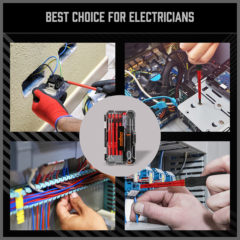 1000V Insulated Electrician Screwdriver Set 10 PC All-in-One Magnetic Tip