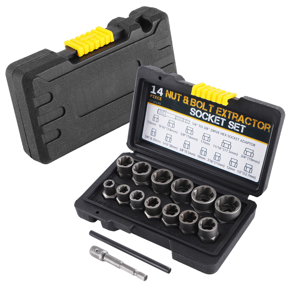 15 PCS Damaged Lug Nut Lock Remover Twist Socket Set Screw Extractor Tool 8-19mm