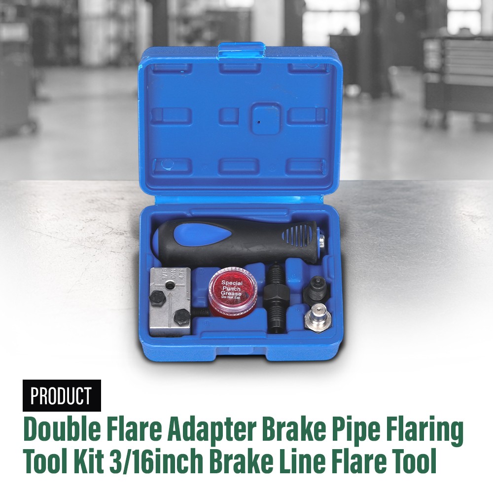 3/16 In.Double Brake Line Flaring Tool Flare Adapter Brake w/ Storage Box