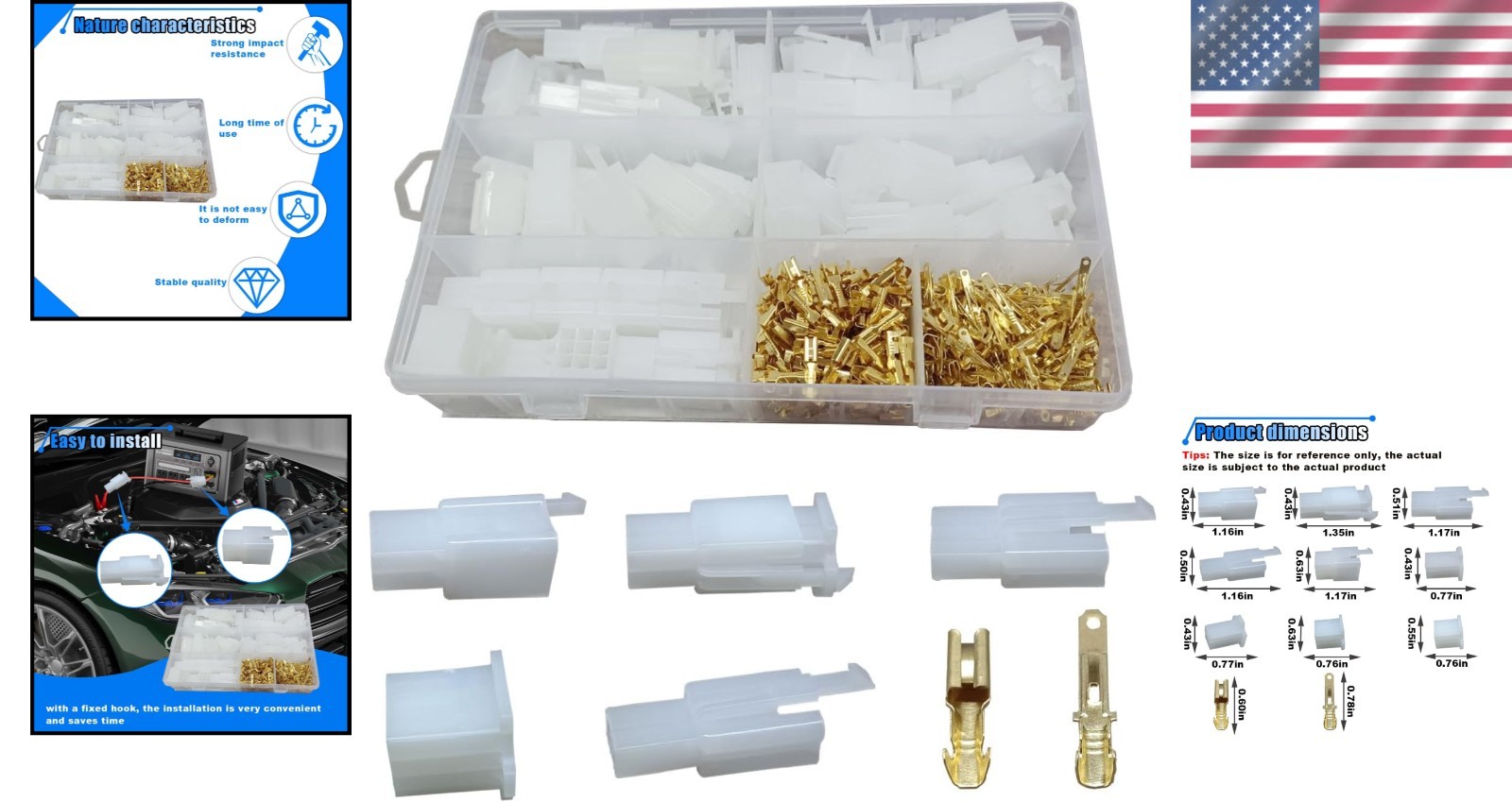 432pcs Automotive Electrical Wire Connectors Kit 1 2.8mm 2 3 4 6 9 Pin
