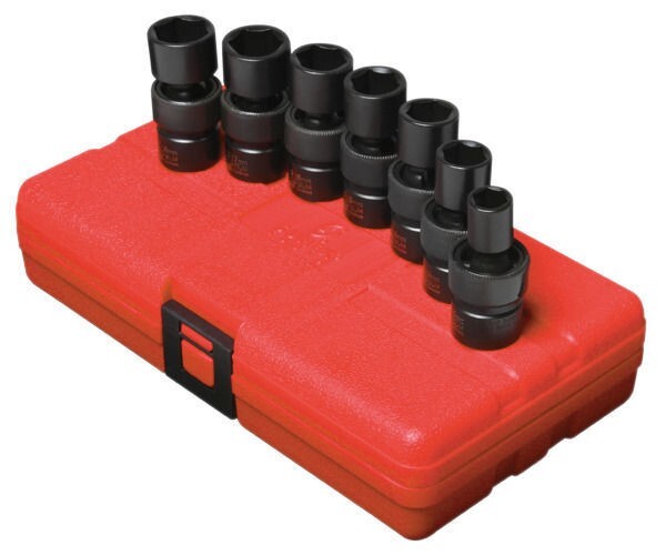 Sunex 7pc 3/8″ Metric 6pt Universal Impact Sockets Set Tools Drive Swivel 3655
