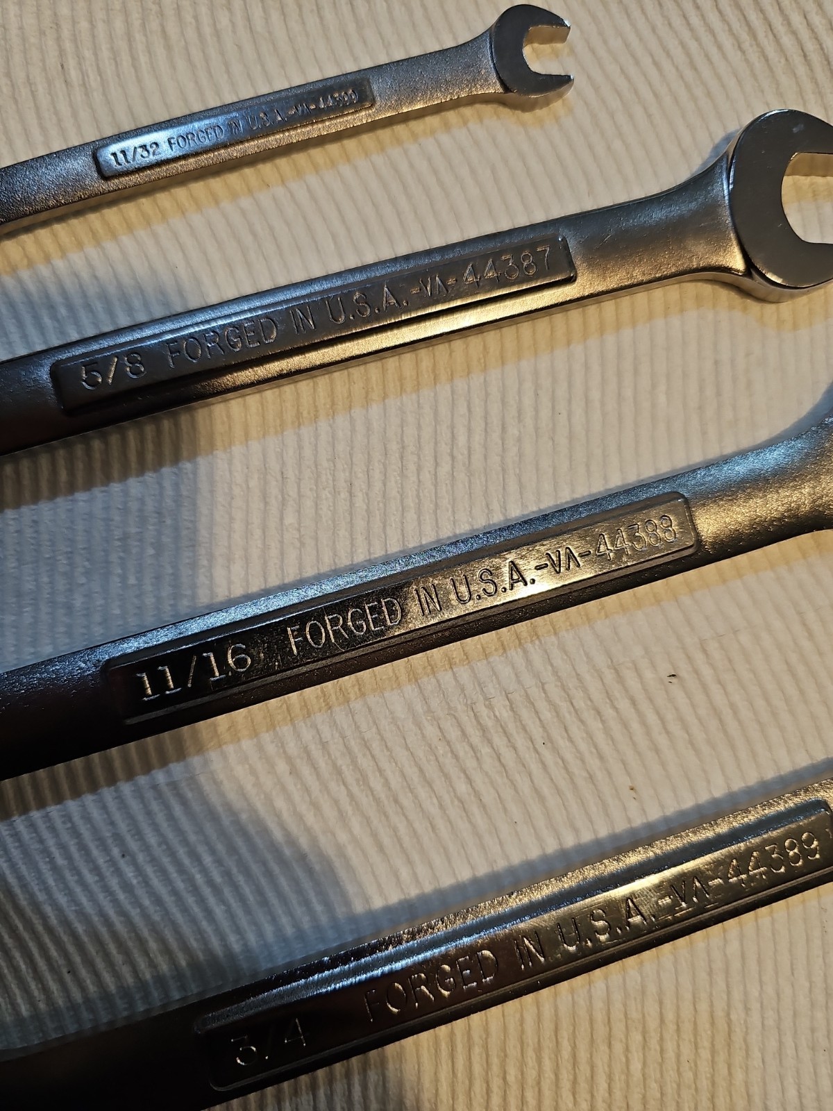 Vintage Craftsman USA VA SAE 6-Pt Wrench Lot 11/32″ 5/8″ 11/16″ 3/4″ Rare 4-Pc