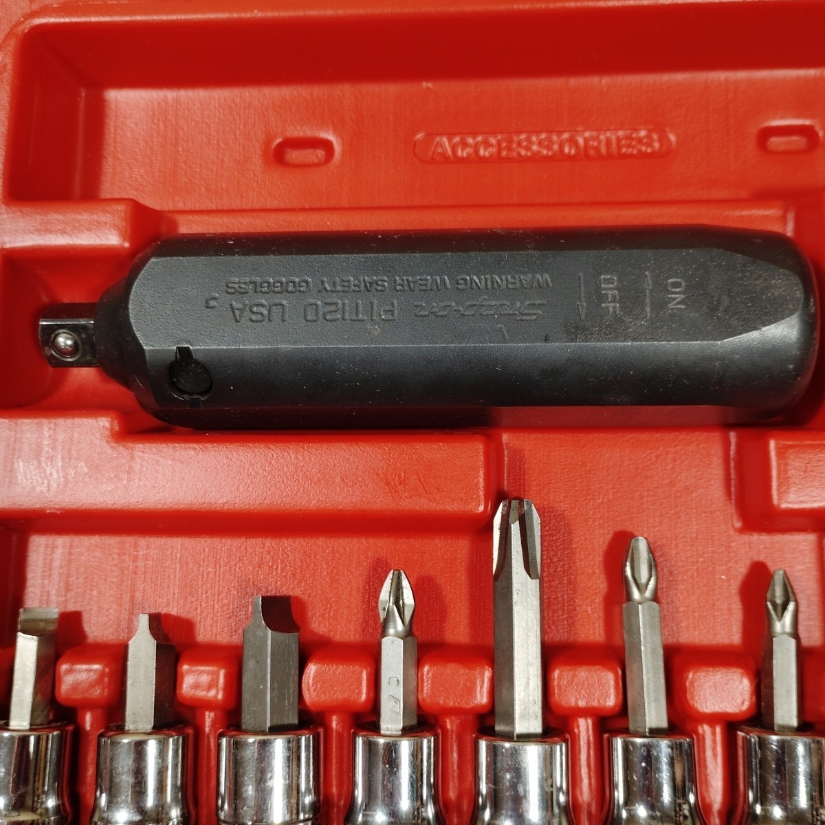 Snap On 208EPIT 8 pc 3/8” Impact Driver Set Red Case Tools