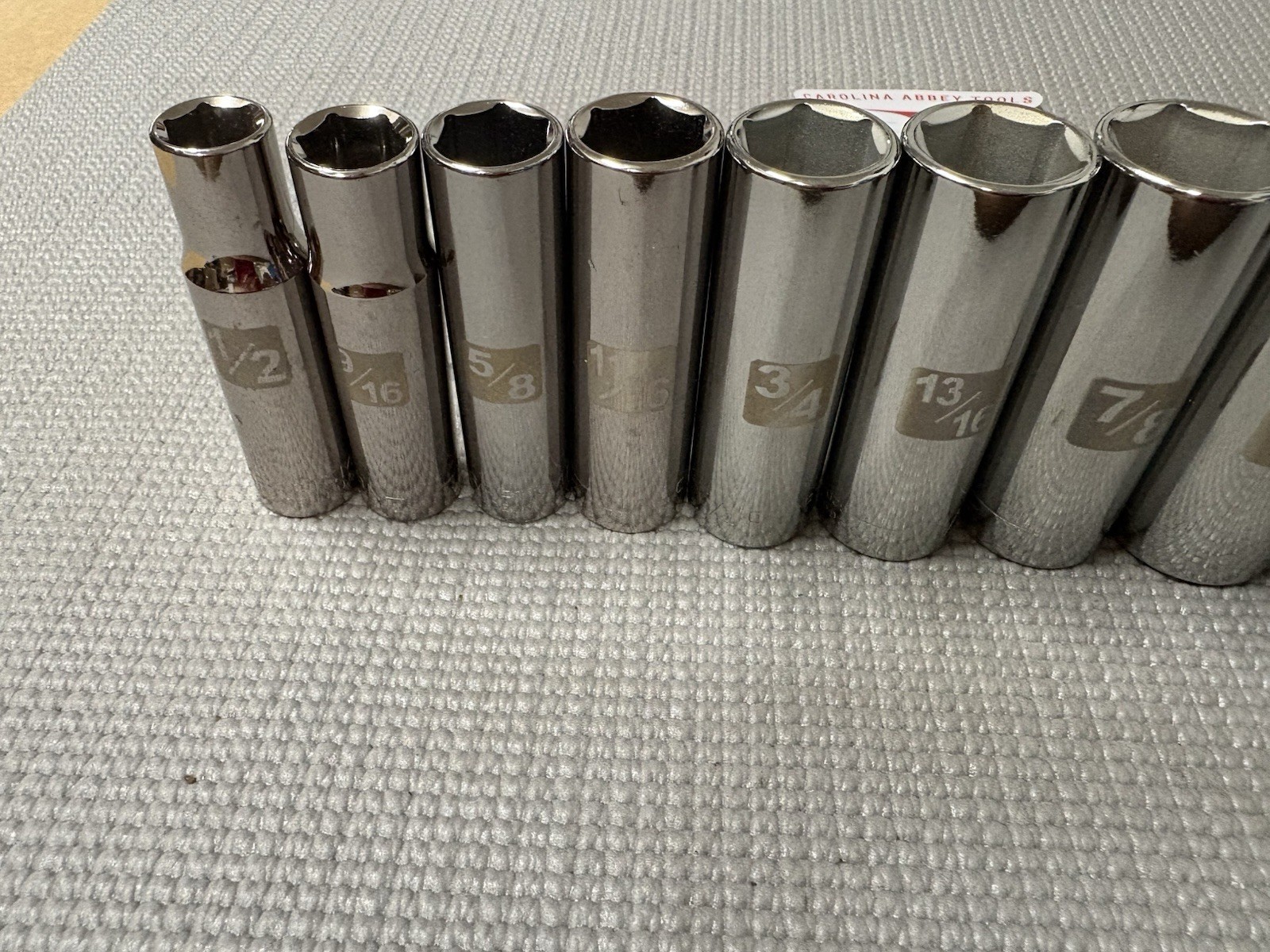 Sears Craftsman USA 11pc 1/2” Drive SAE Easy Read Sockets 1/2 – 1-1/8” Dual Mark