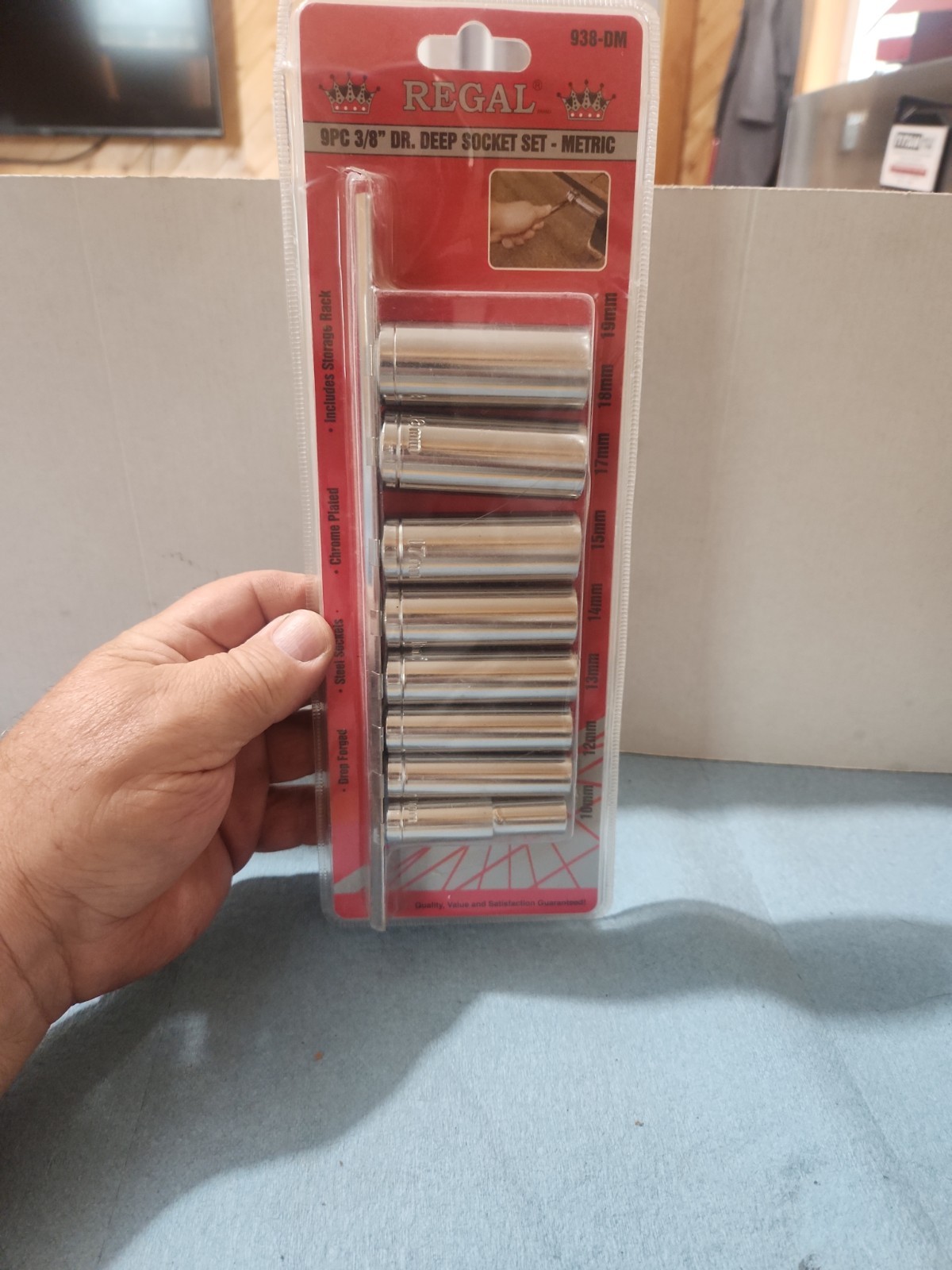 938-DM Regal 8pc 3/8″ Deep Socket Set Metric. 10mm-19mm