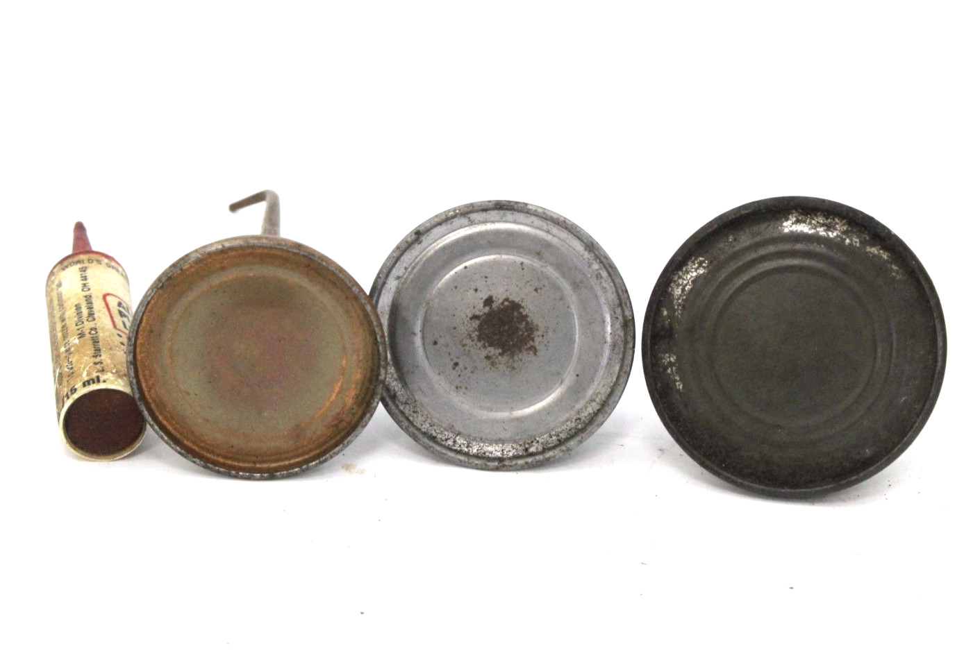 RIGHT OUT OF THE BARN 4 Vintage OIL CANS Starrett M1 and 3 unbranded