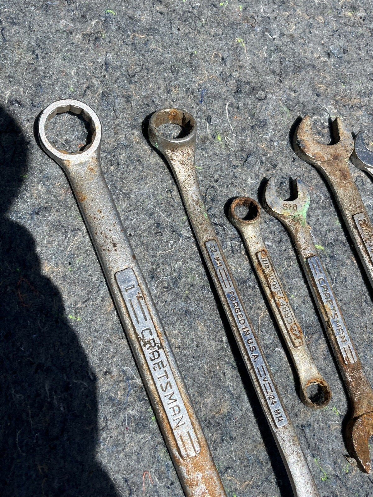 Lot 8 Craftsman Combination Wrenches V- Vv- USA, Multiple Sizes