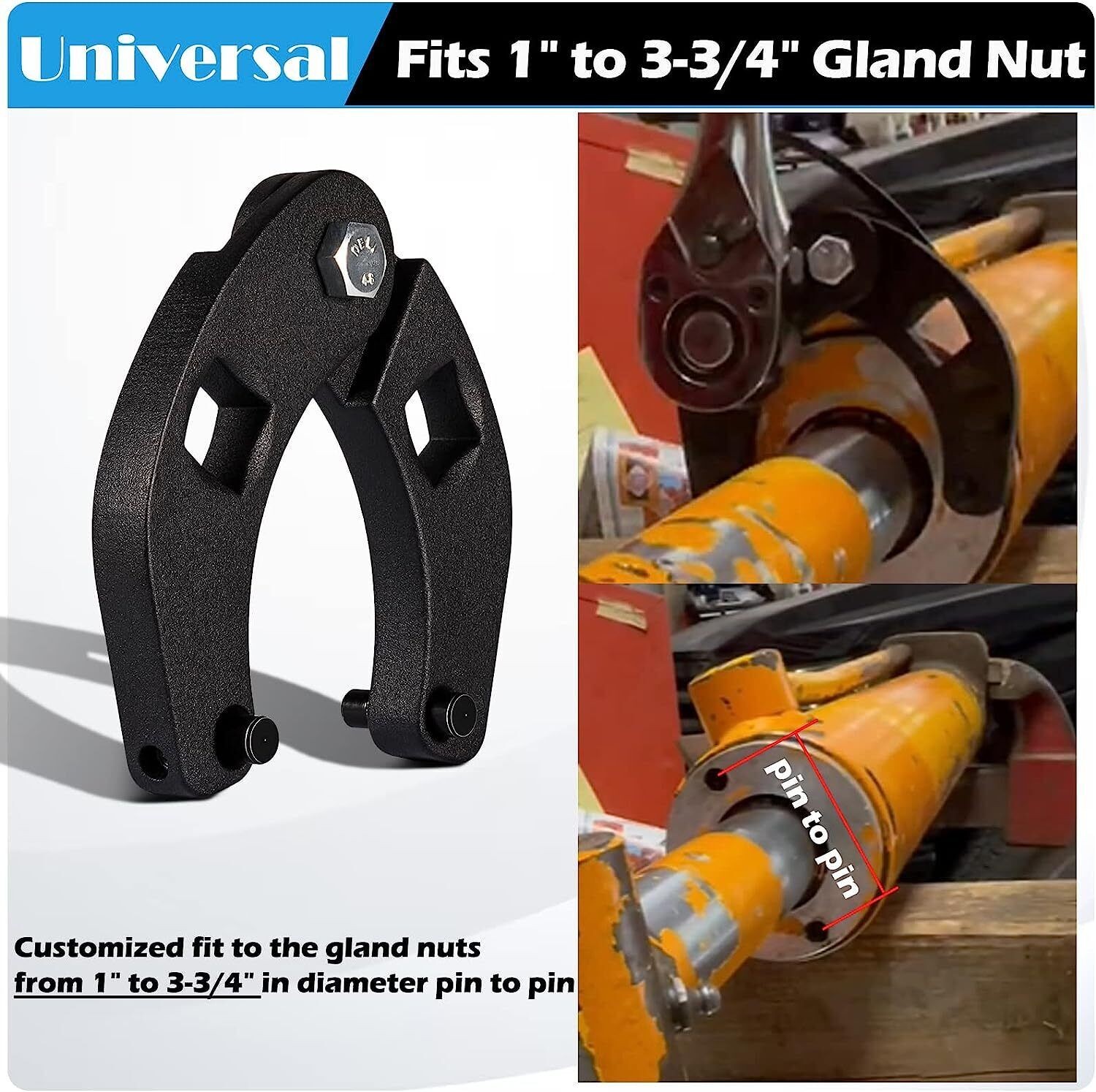 Small Adjustable Gland Nut Wrench 7463 for Hydraulic Cylinders From 1 to 3-3/4″