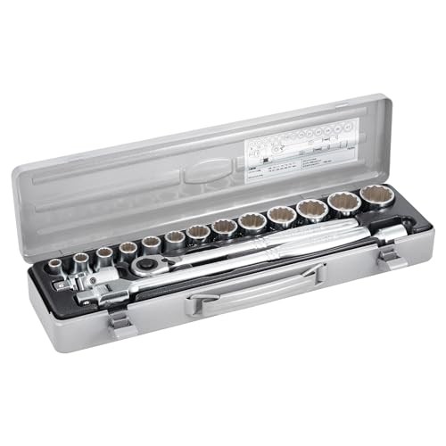 Tone Socket Wrench Set, 12.7mm (1/2″) Drive, 750MH, 17 Pieces, Silver