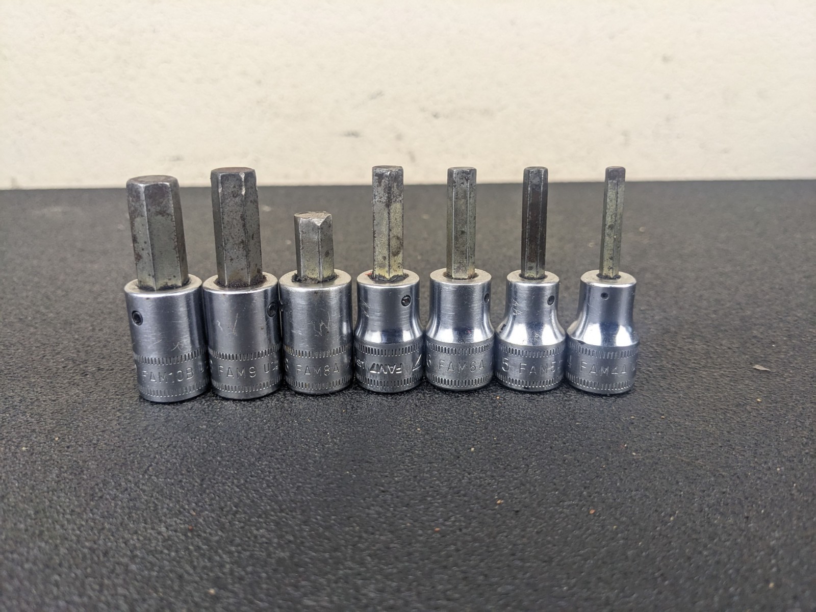 #bl350 Snap On 207EFAMY 7pc 3/8″ Drive Metric Hex Bit Socket Set 4-10mm