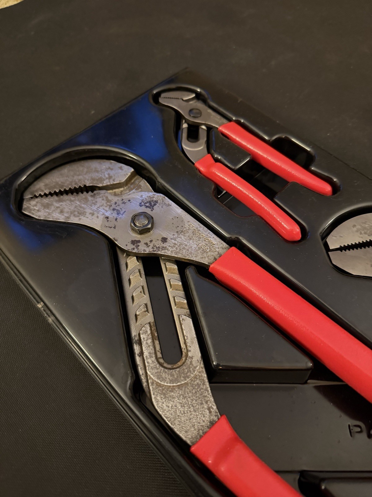 Snap On Tools AWP404 4-pc Adjustable Joint Pliers Set Red with Tray