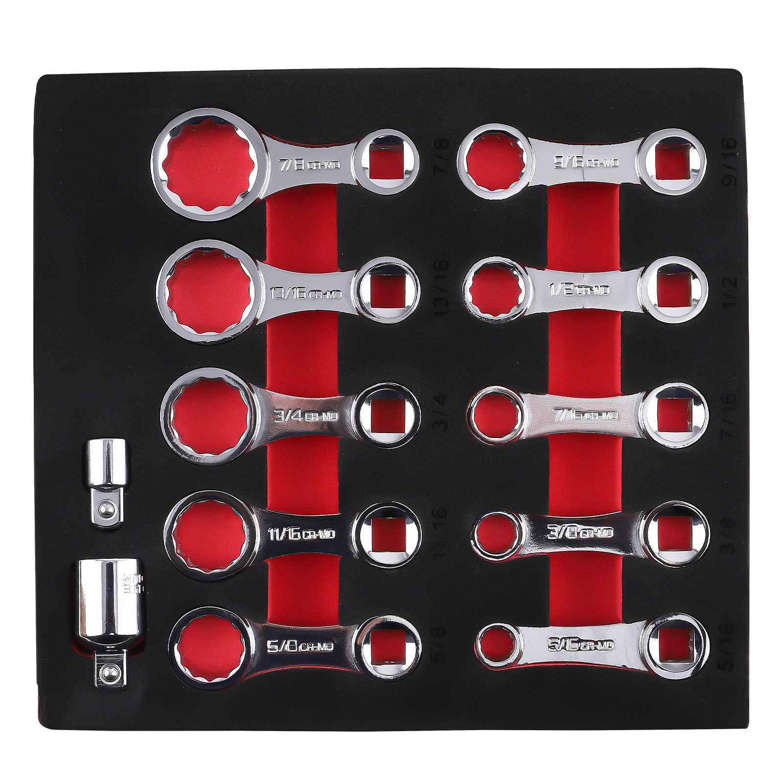 12 Point Torque Adapter Set 5/16″ 3/8″ 7/16″ 1/2″ 9/16″ 5/8″ 11/16″ 3/4″ 13/16″