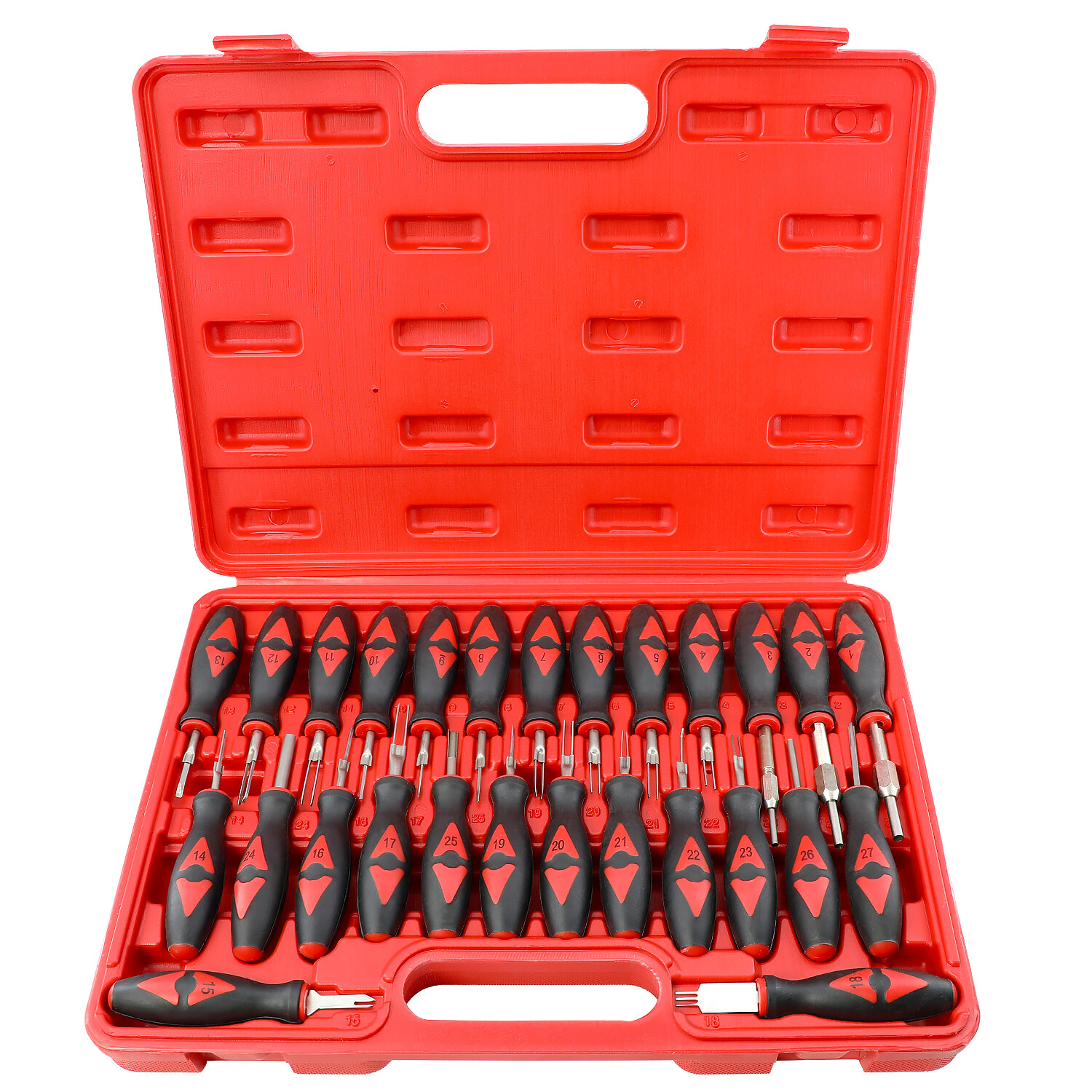 27PC Car Electrical Terminal Wiring Crimp Connector Pin Release Removal Tool Kit