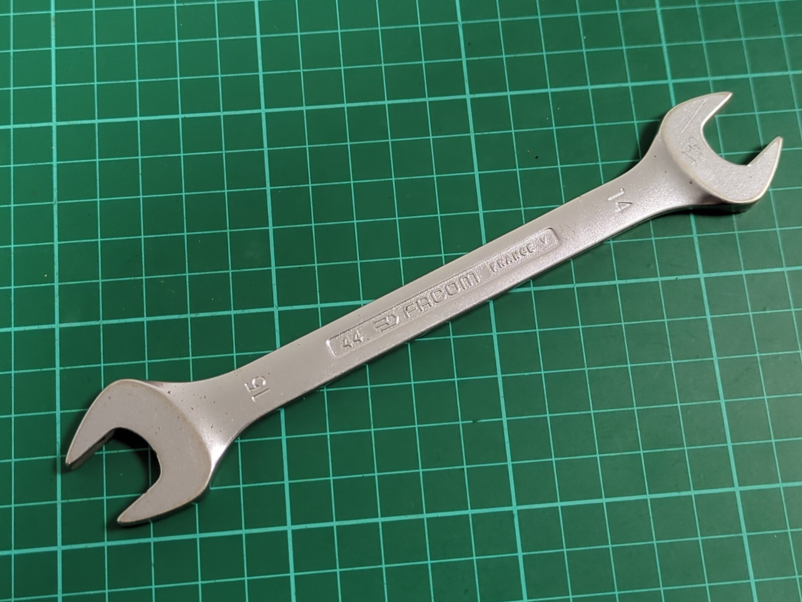 Vintage Facom No44, 14mm x 15mm, Open Ended Spanner, Made In France