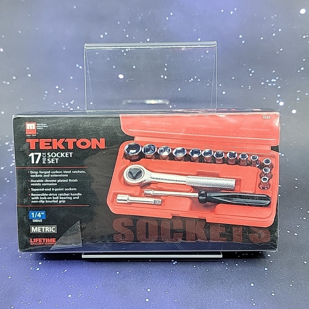 Tekton 17 Piece Socket Set 1/4″ Drive Metric 1020 Carbon Steel New Sealed
