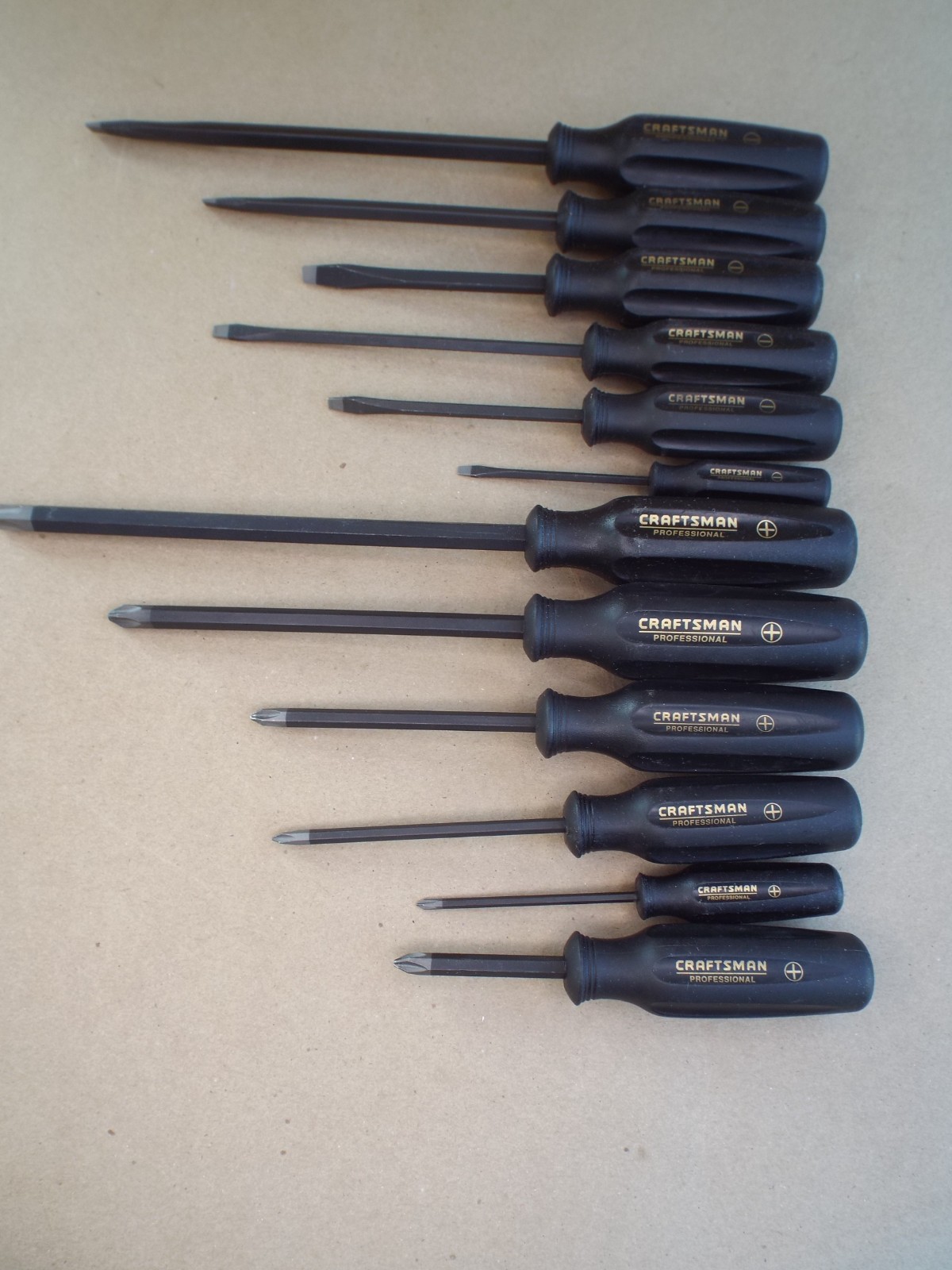 VTG Craftsman Professional Screwdriver Lot Black Handle USA Good Cond! (Read)