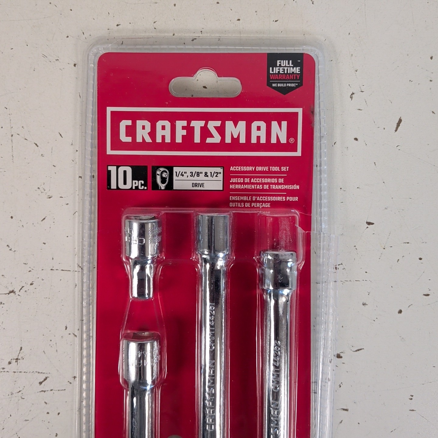 Craftsman CMMT42351 10-Piece Socket Extension & Adapter Set 1/4″ 3/8″ 1/2″ Drive