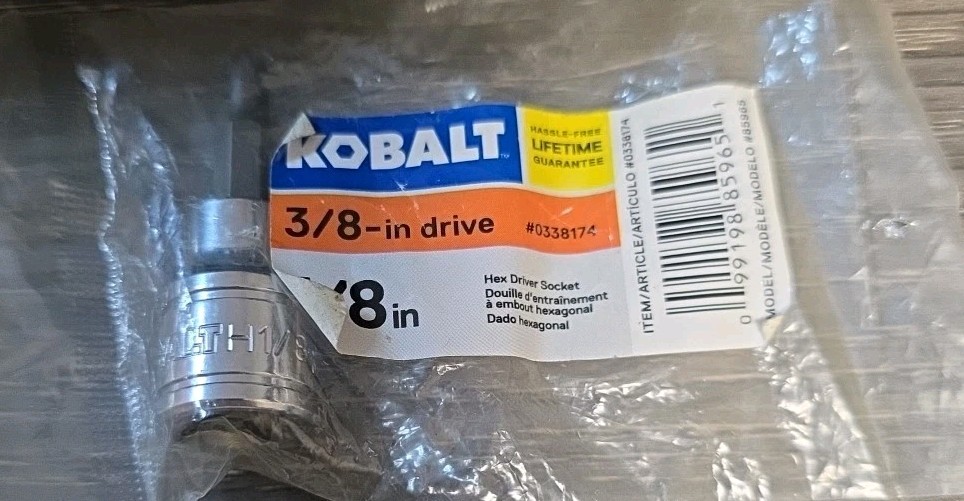 NIP Kobalt 3/8-in Drive 1/8-in Hex Bit Driver Socket