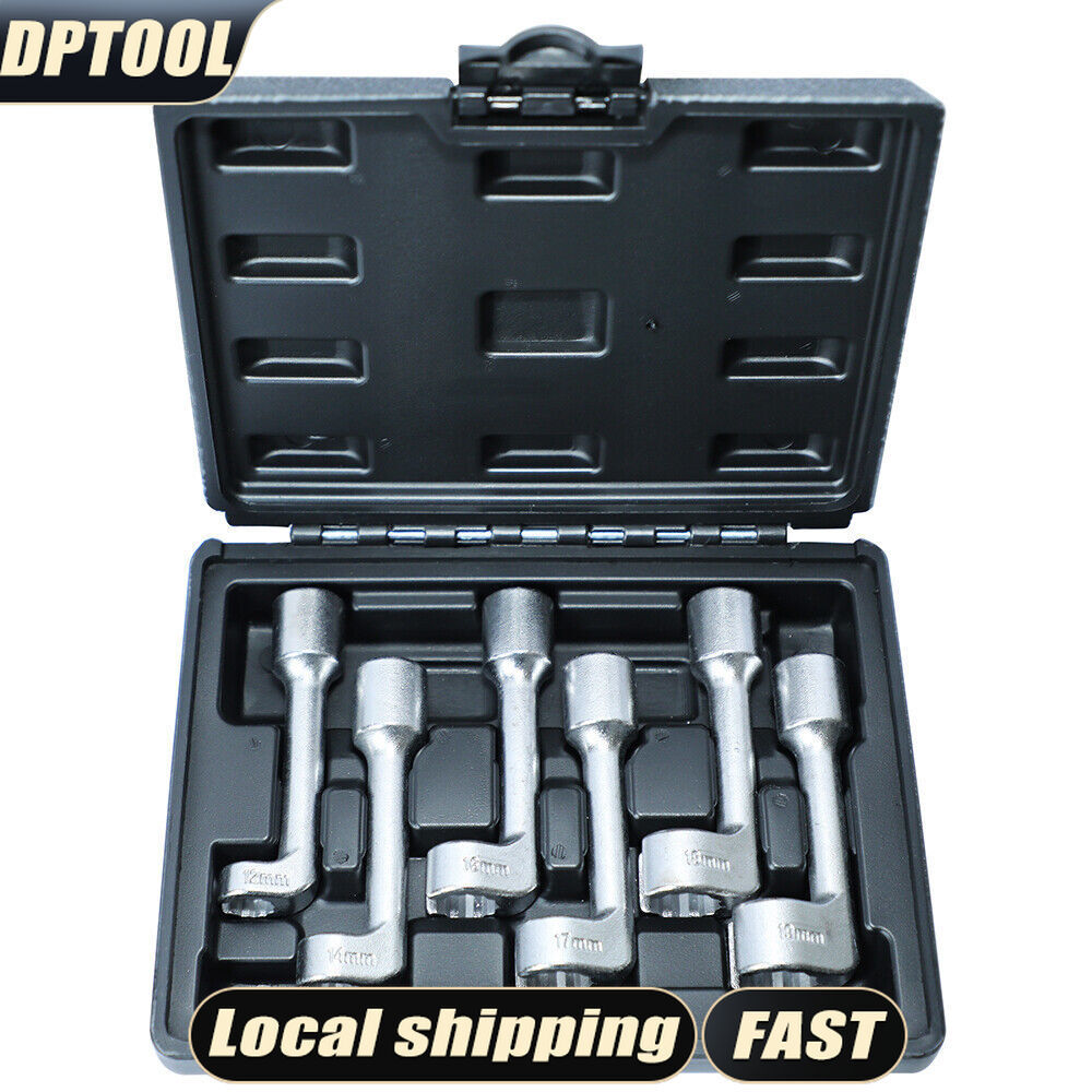 6pc 12pt Diesel Fuel Injector Line Injection Socket Wrench Spanner TOOL set