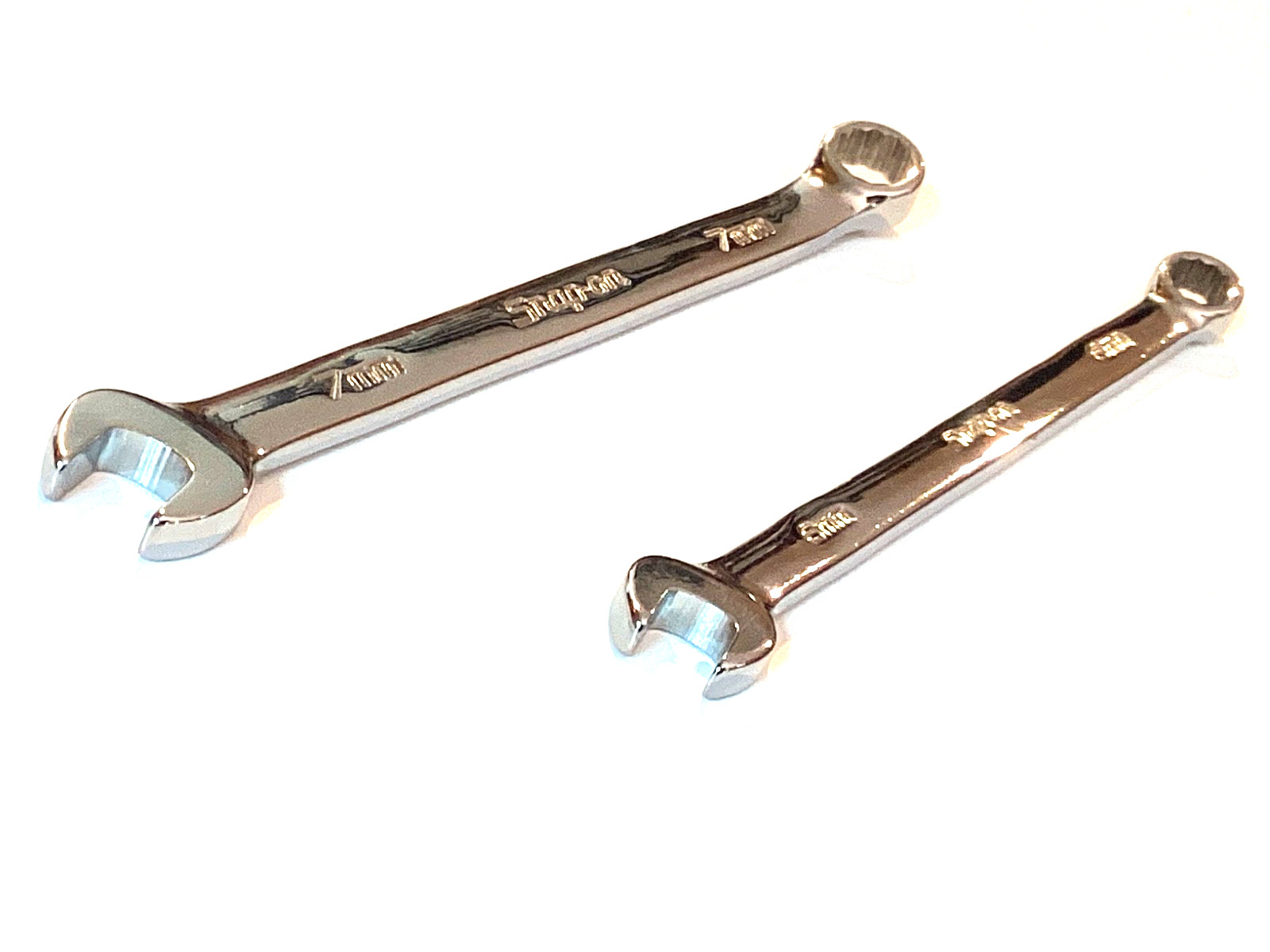 Snap On USA NEW 2 Piece 6MM 7MM Metric Add On Chrome Wrench Set OEXM6B OEXM7B