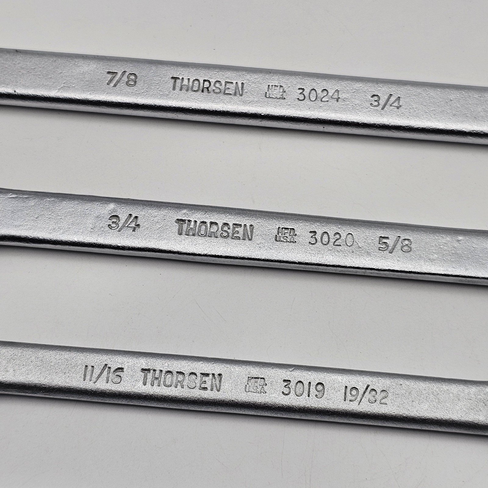 Vintage Thorsen Double Open End Wrench Set 1/4″ to 7/8″ USA Made Lot Of 6