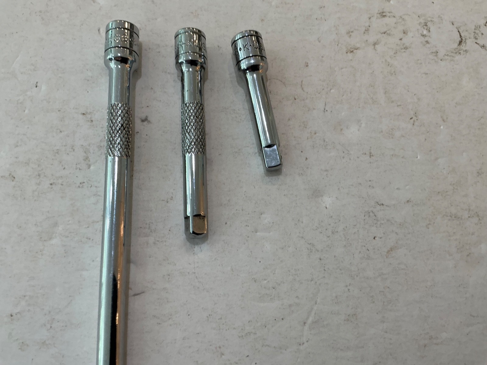 S-K tools 1/4″ drive 3 pc extension set knurled 2″,3″,6″ made in USA