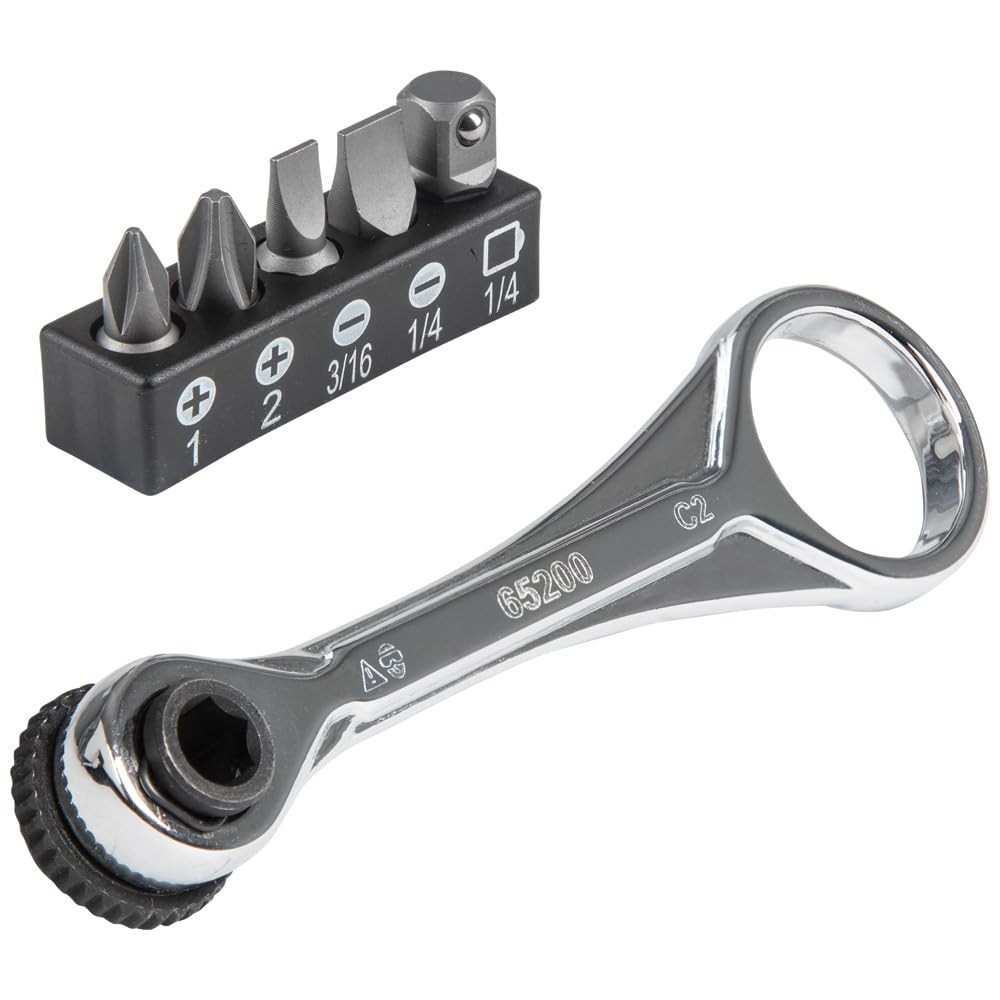 5-Piece Mini Ratchet Set – Compact Tool Kit with Phillips, Slotted & Socket Adap