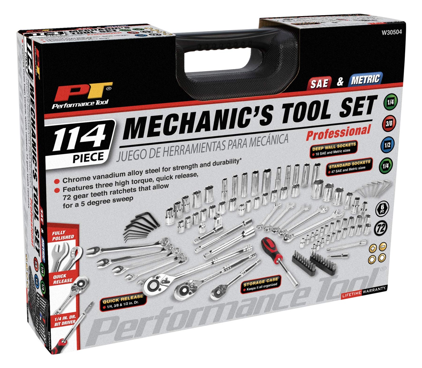 Performance Tool W30504 Mechanic’s Tool Set