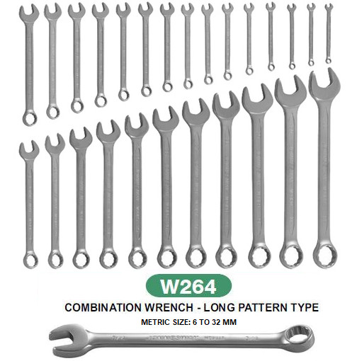 JONNESWAY W26426PRS 26 Pcs Combination Wrench Set Long Pattern Type 6-32MM