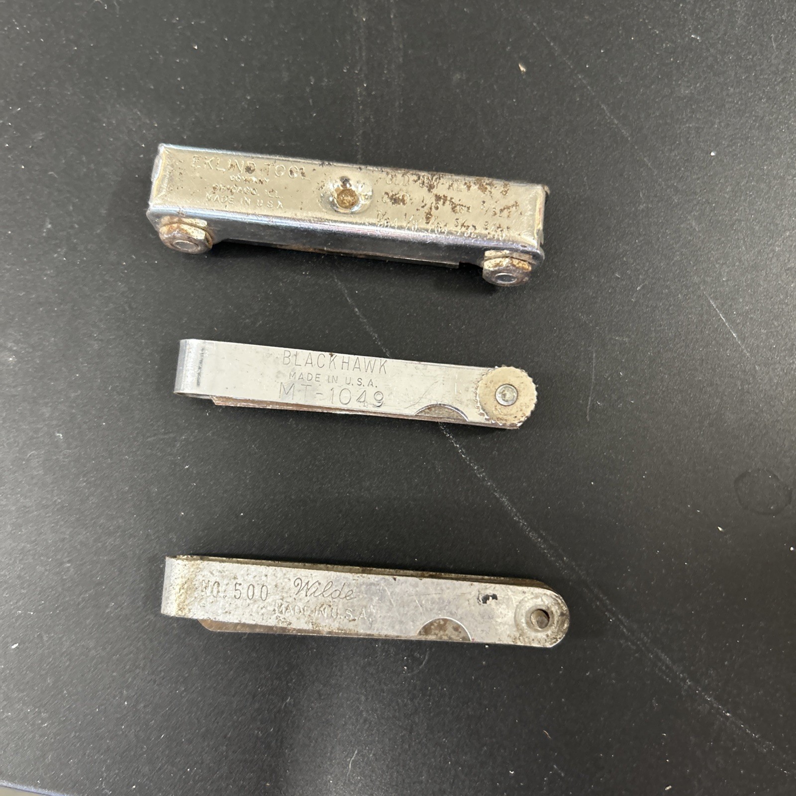 Lot 3 Vintage Feeler Gauge Blackhawk MT-1049 WIDE 500 EKLIND TOOL