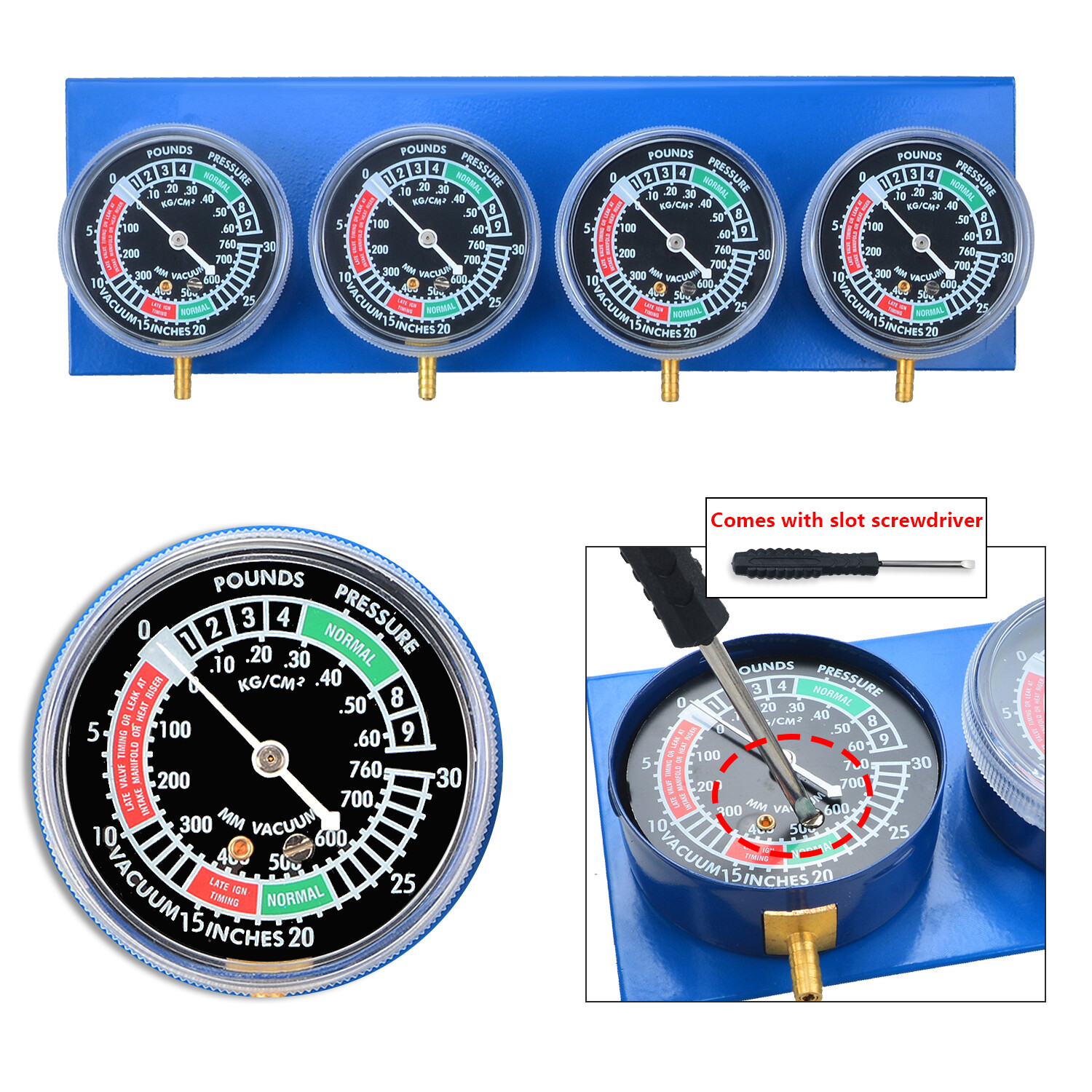 Motorcycle Carburettor Carb Vacuum Gauge Synchronizer Balancer 4 Cylinder Set