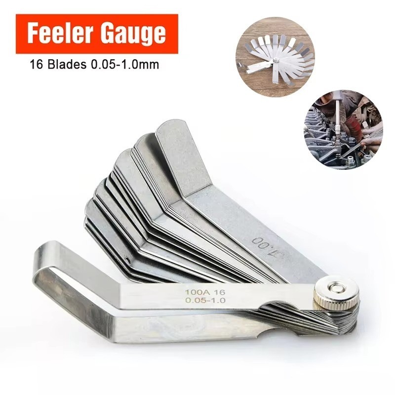 Feeler Gauge Set 2pcs Stainless Steel 32 Straight 16 Offset Blades SAE Metric US