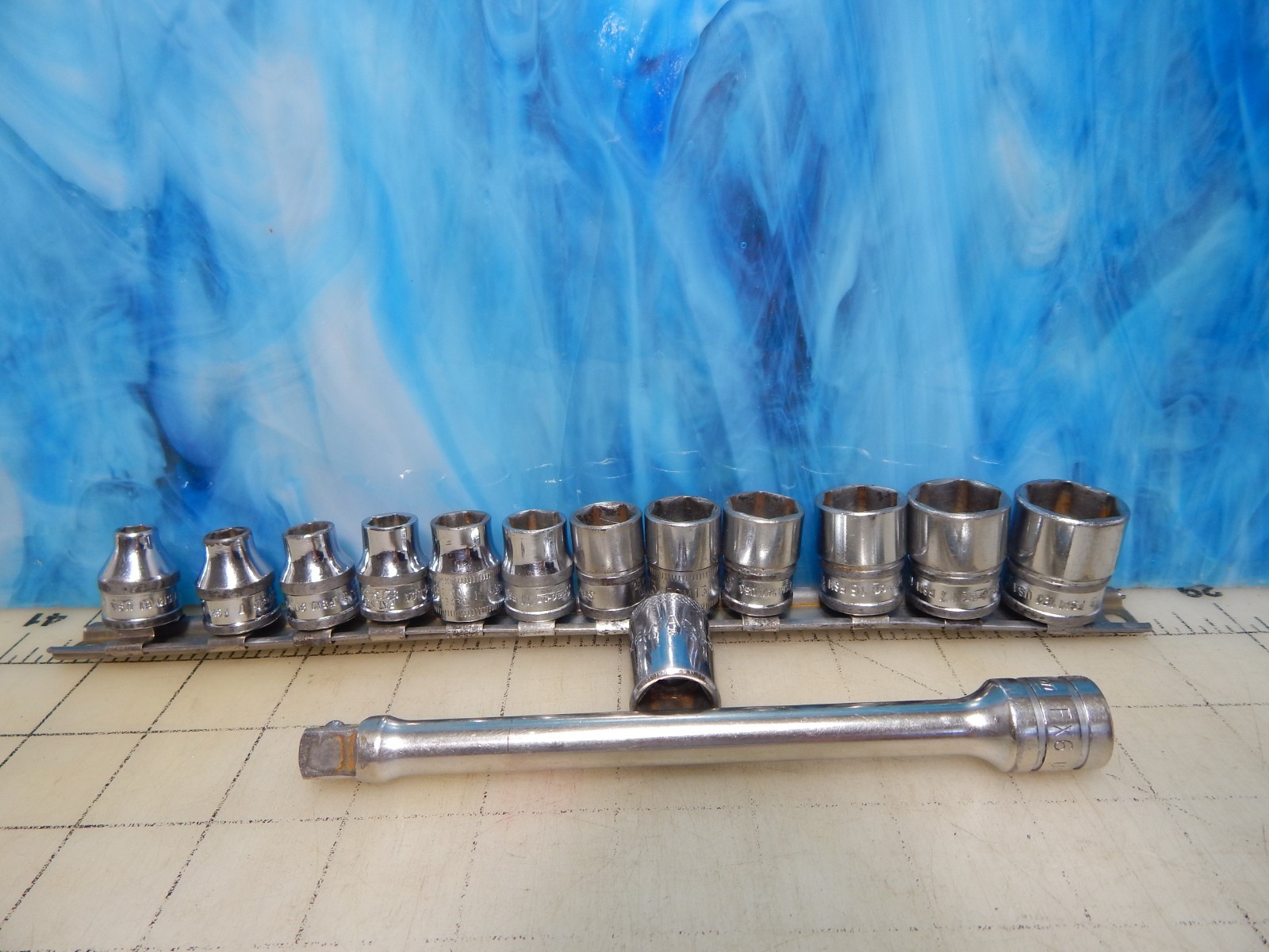 Snapon socket set 3/8″ dr. FSM series, Metric 6 point W/ A269 Rail, 6-14, 16-18