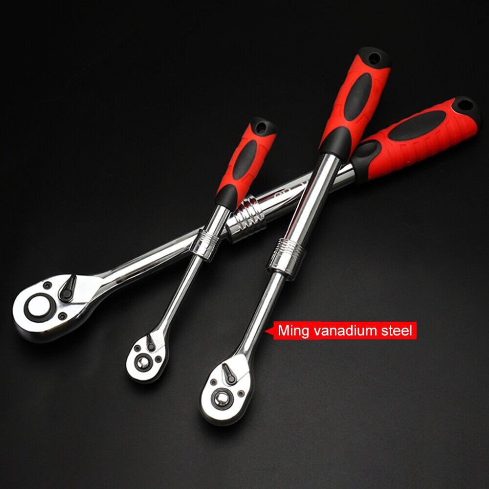 1/4″ 3/8» 1/2» Flex Head Socket Ratchet Wrench Extendable Ratchet Auto Repair
