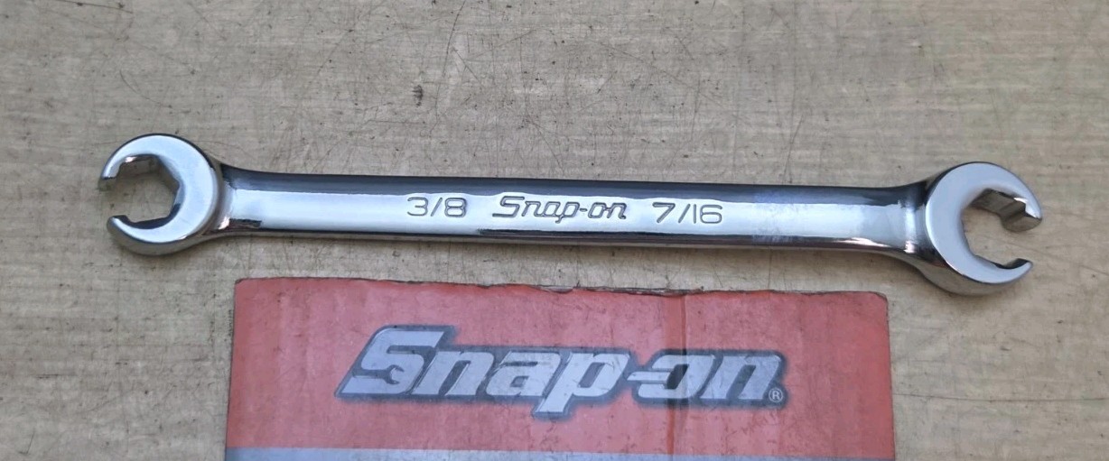 New Snap On RXFS1214B – 3/8″ X 7/16″ Double-Ended 6Pt Flare Nut/Line Wrench