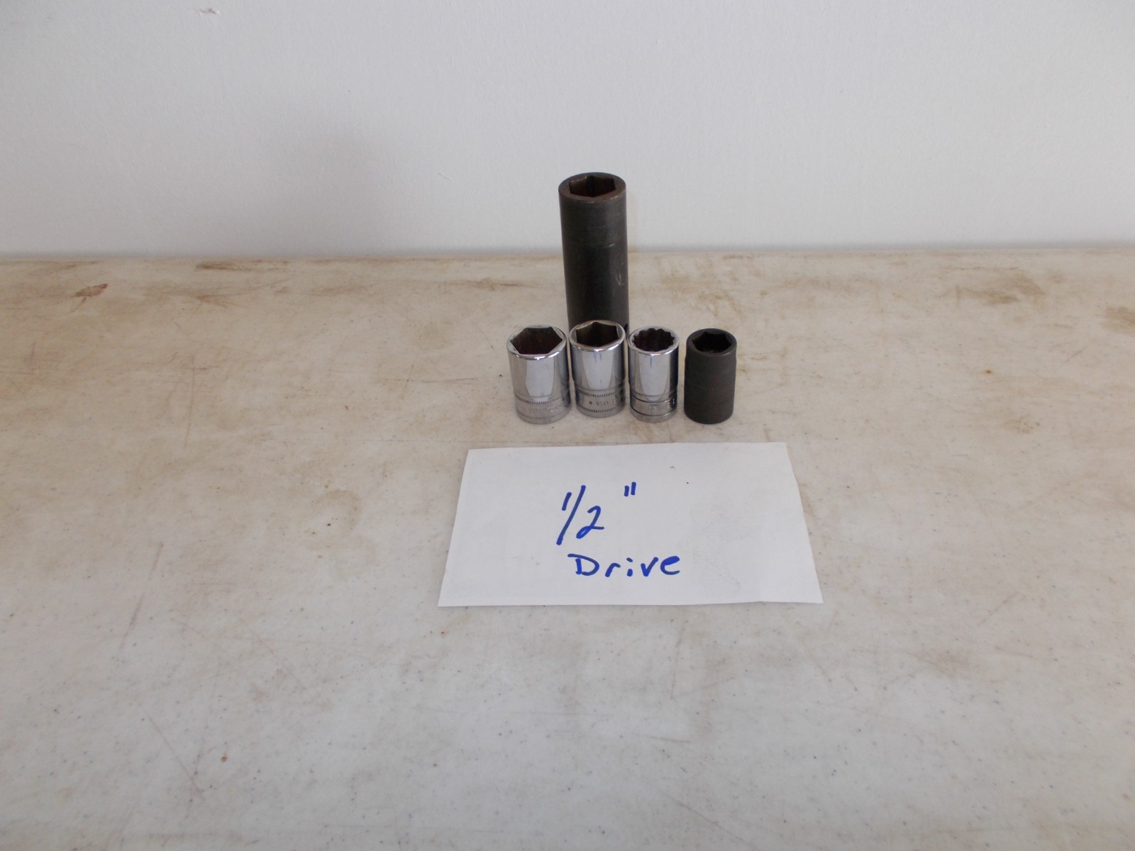 Ended Snap on Tools used, Save 50% or more, Free Shipping, 5 pcs 1/2″ sockets