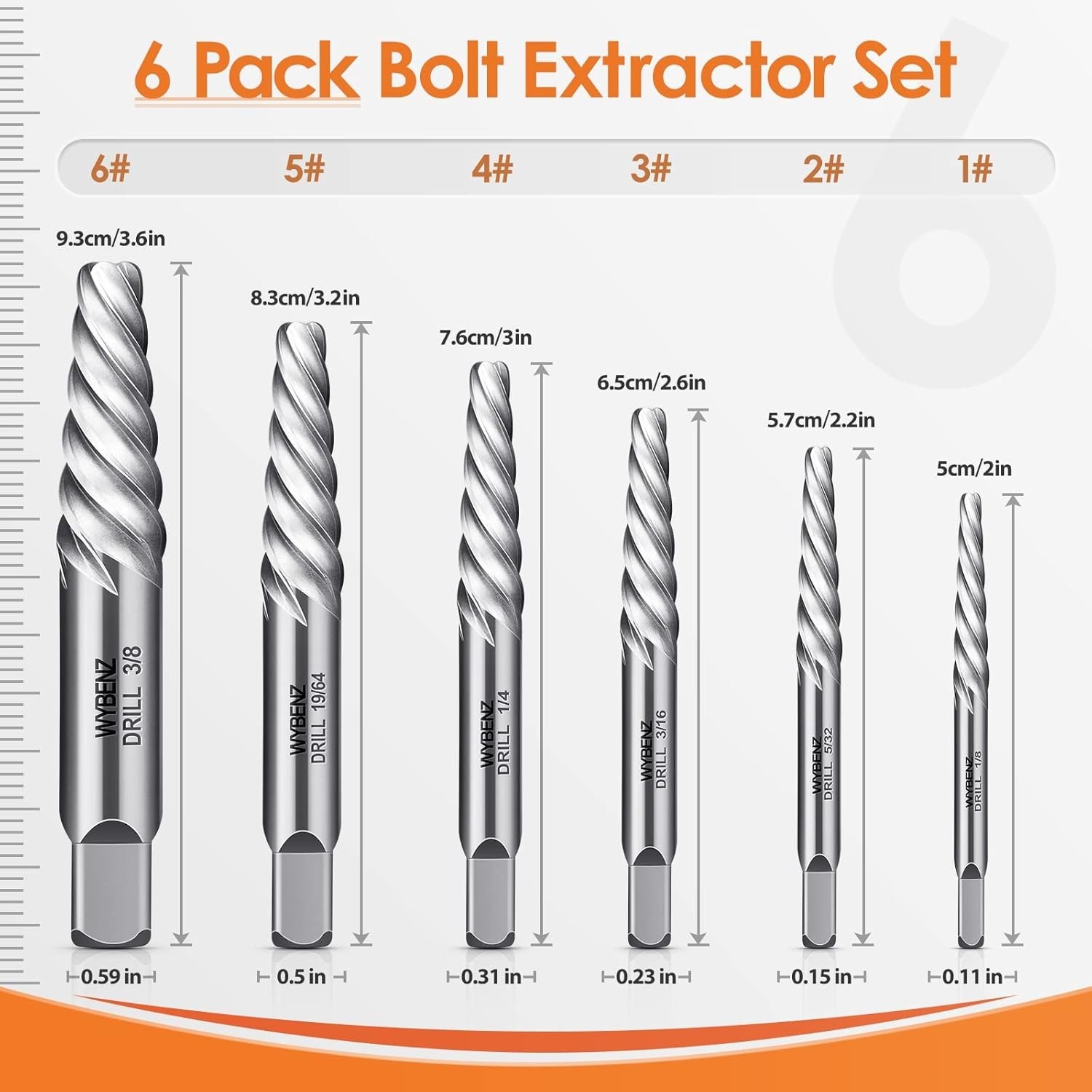 Efficient Spiral Flute 6-Pc Screw Extractor Set – Perfect Gift for DIYers