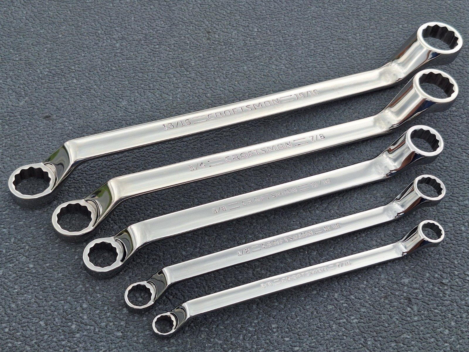 Craftsman Professional USA NOS Deep Offset Polish SAE Wrench Set 5 pcs «2 used»