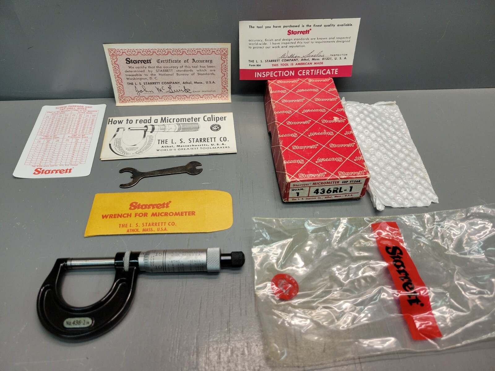 Starrett 436RL-1 Micrometer NEW OLD STOCK USA