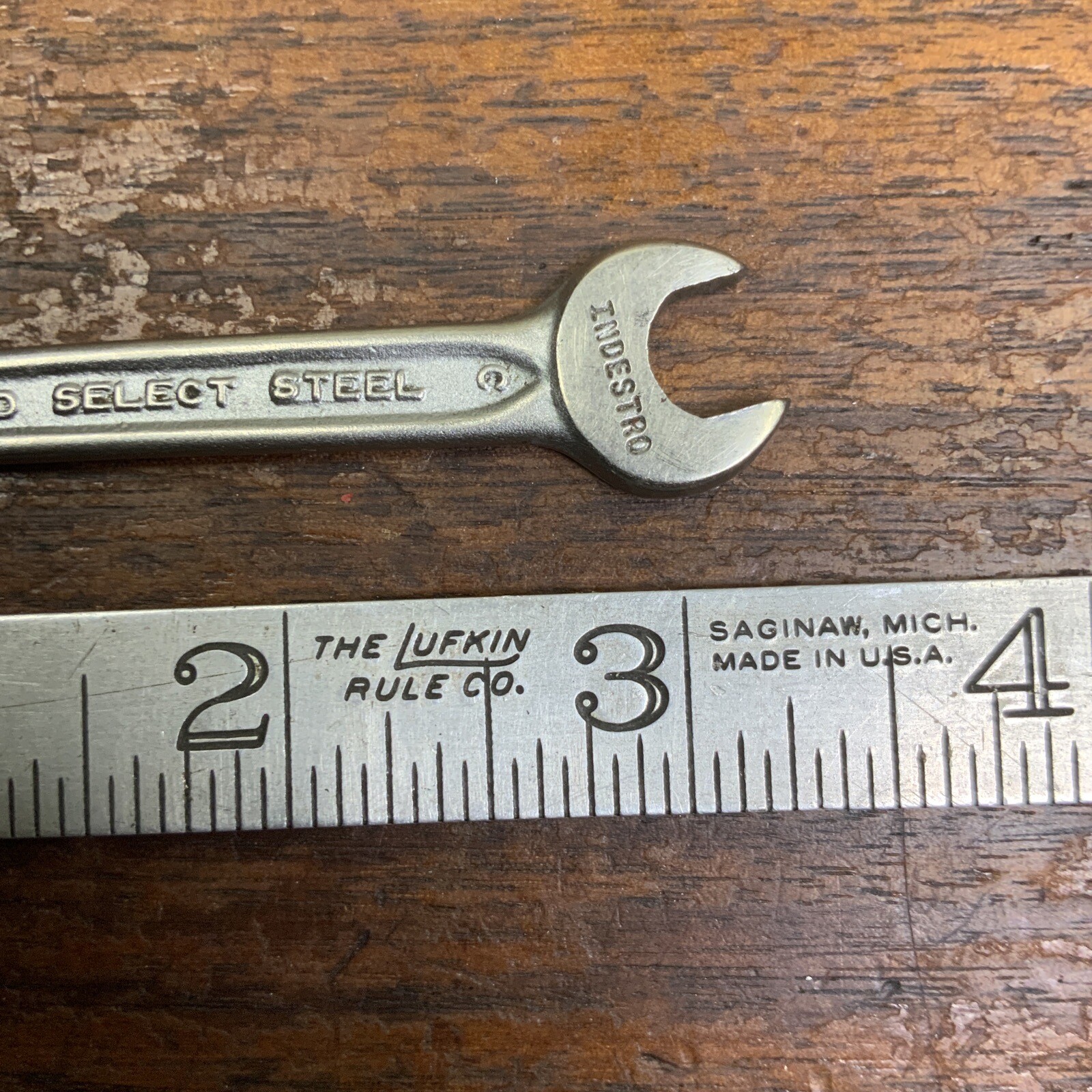 Vintage Indestro USA P20 5/16 In X 1/4 In Midget SAE Open End Wrench Miniature