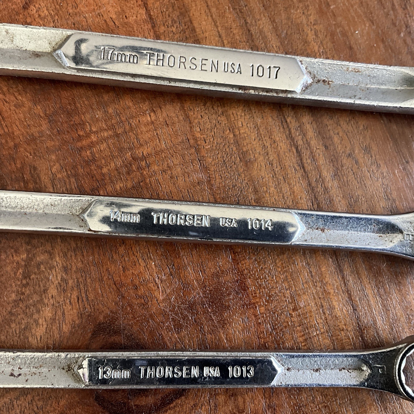 Vintage Thorsen Combination Wrench Set 13mm 14mm 17mm Made in the USA 12 Point