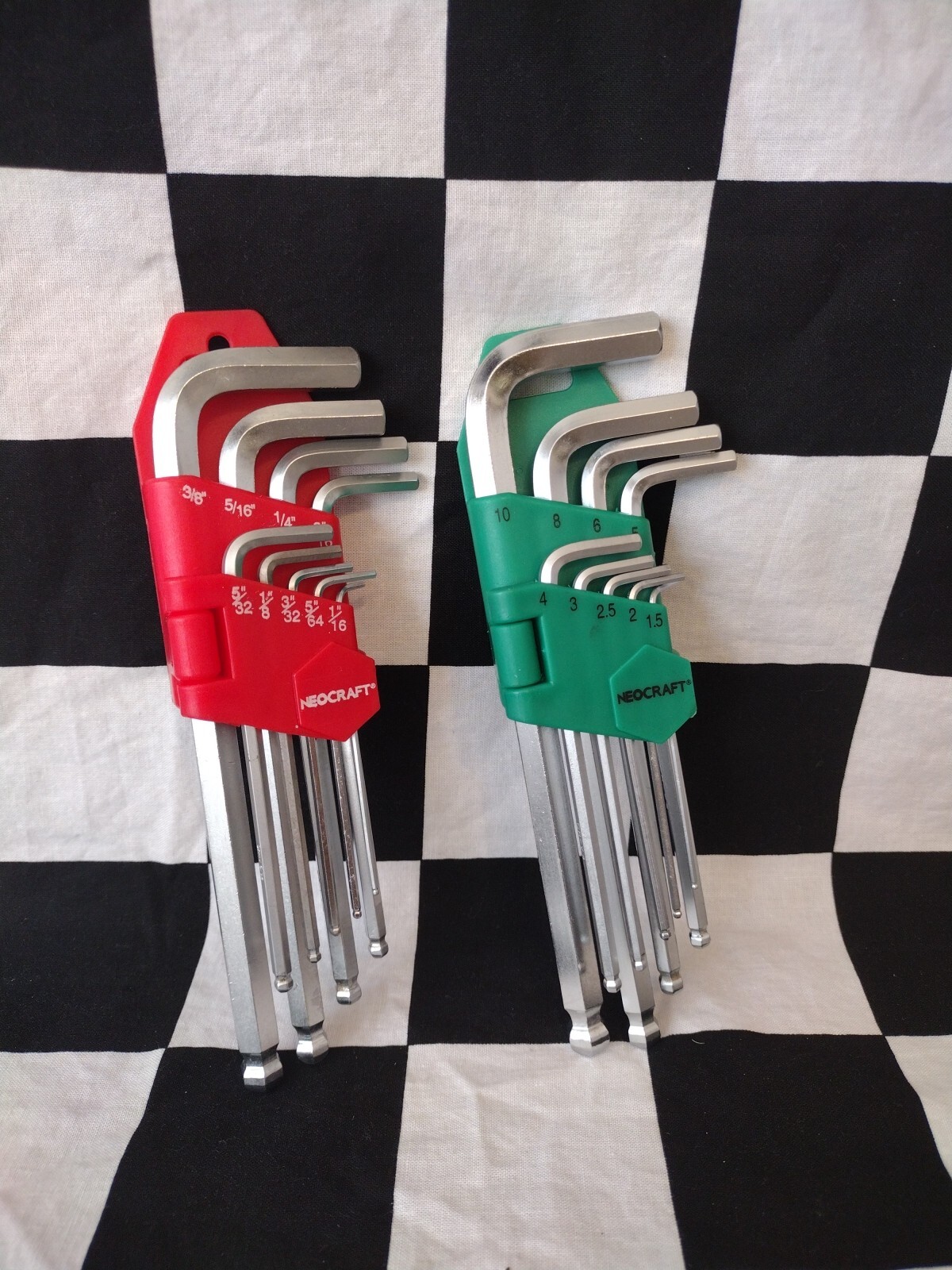 NEOCRAFT Hand Tools Hex Key Set Long Ball End SAE/metric
