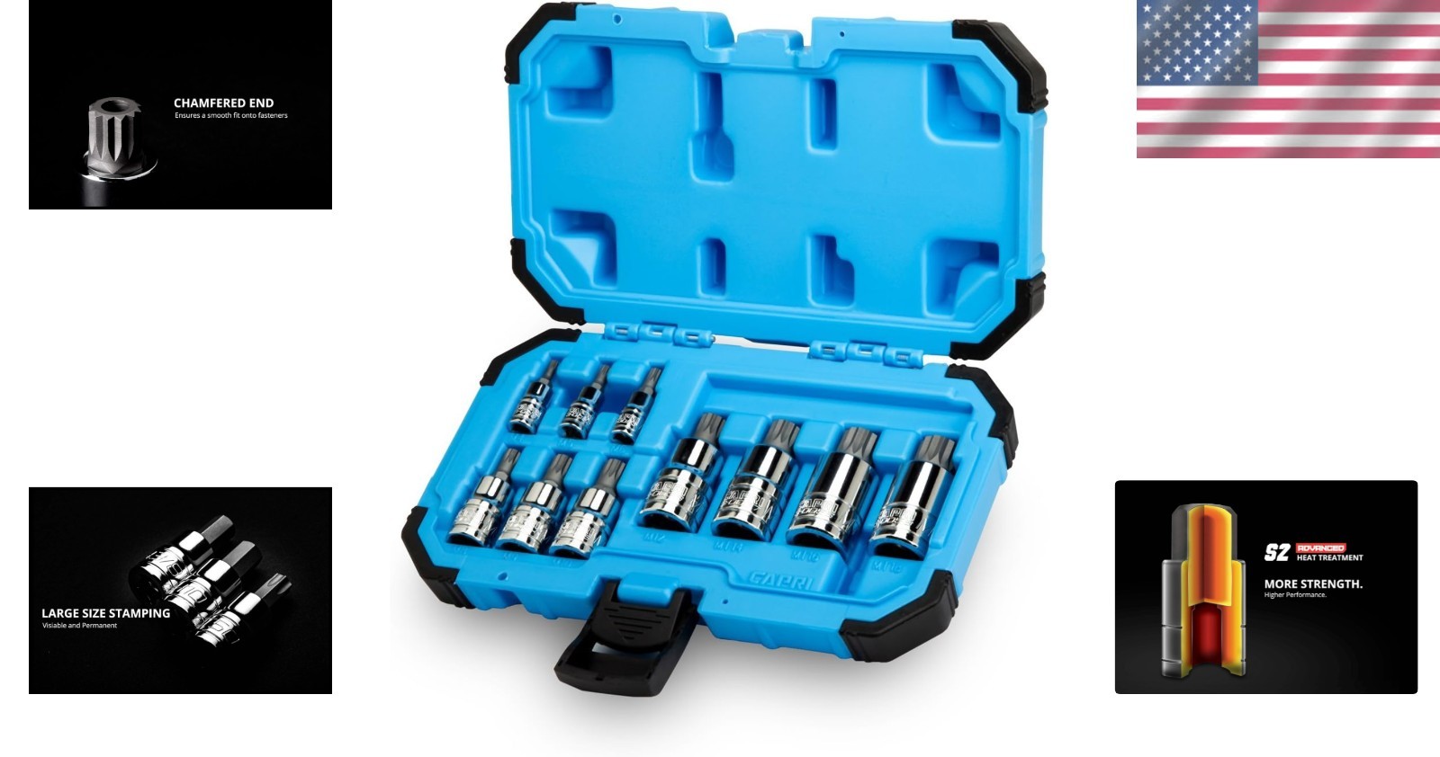 Lifetime Guaranteed 10-Piece Triple Square Bit Socket Set – S2 Steel Durability