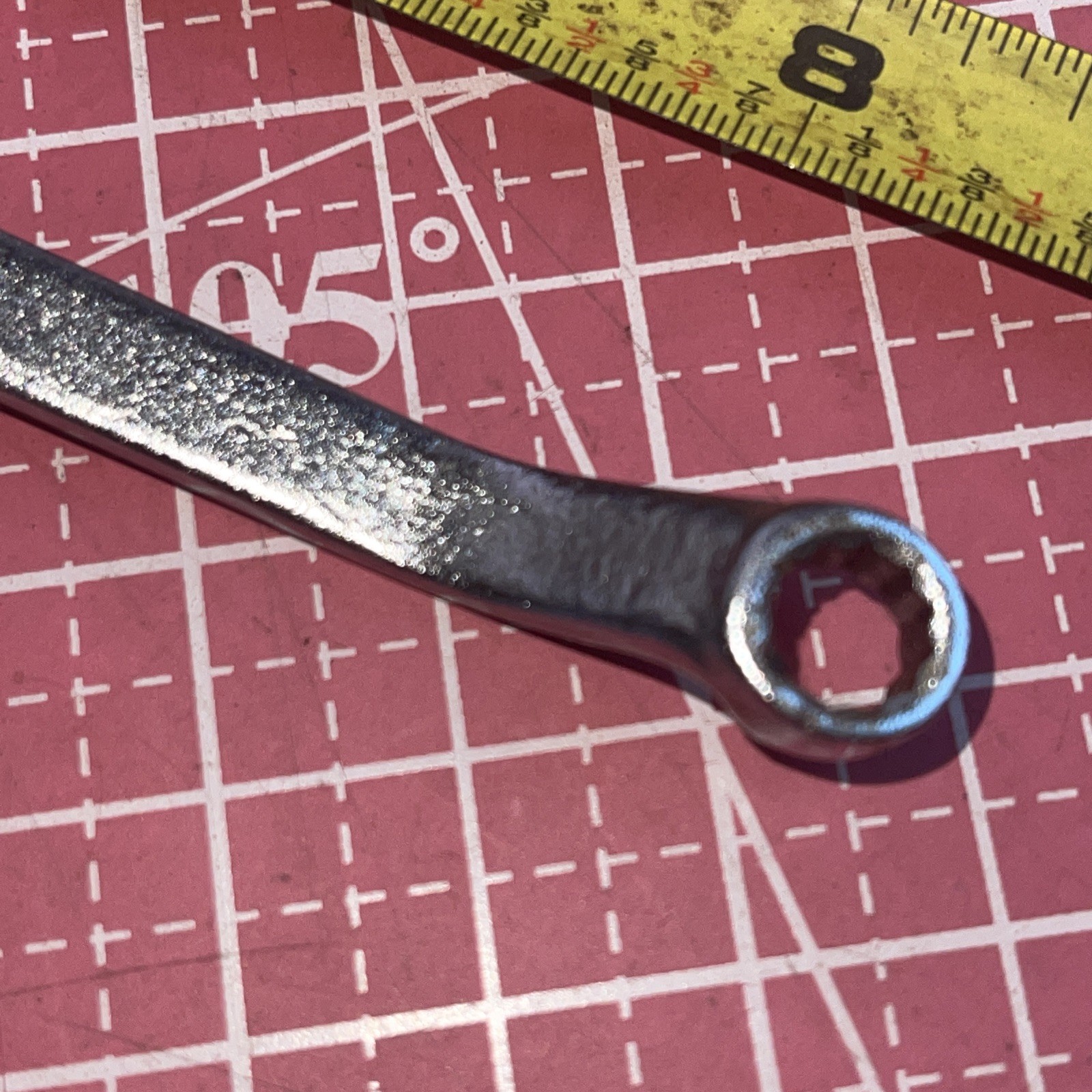 NOS PROAMERICA USA 2308 1/4 X 9/32 In SAE Stubby Offset 12 Point Box End Wrench