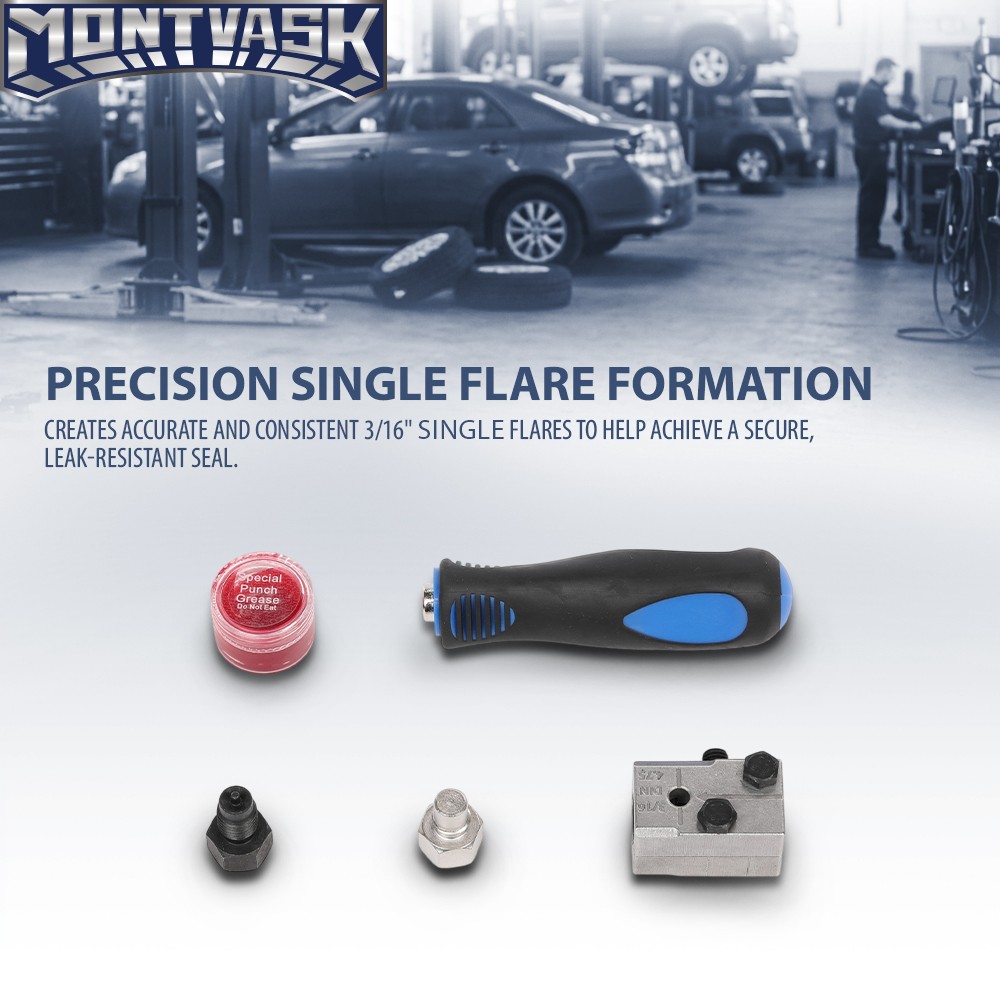 Universal 3/16» Double Flare Handheld Car Brake Line Flaring Tool Kit