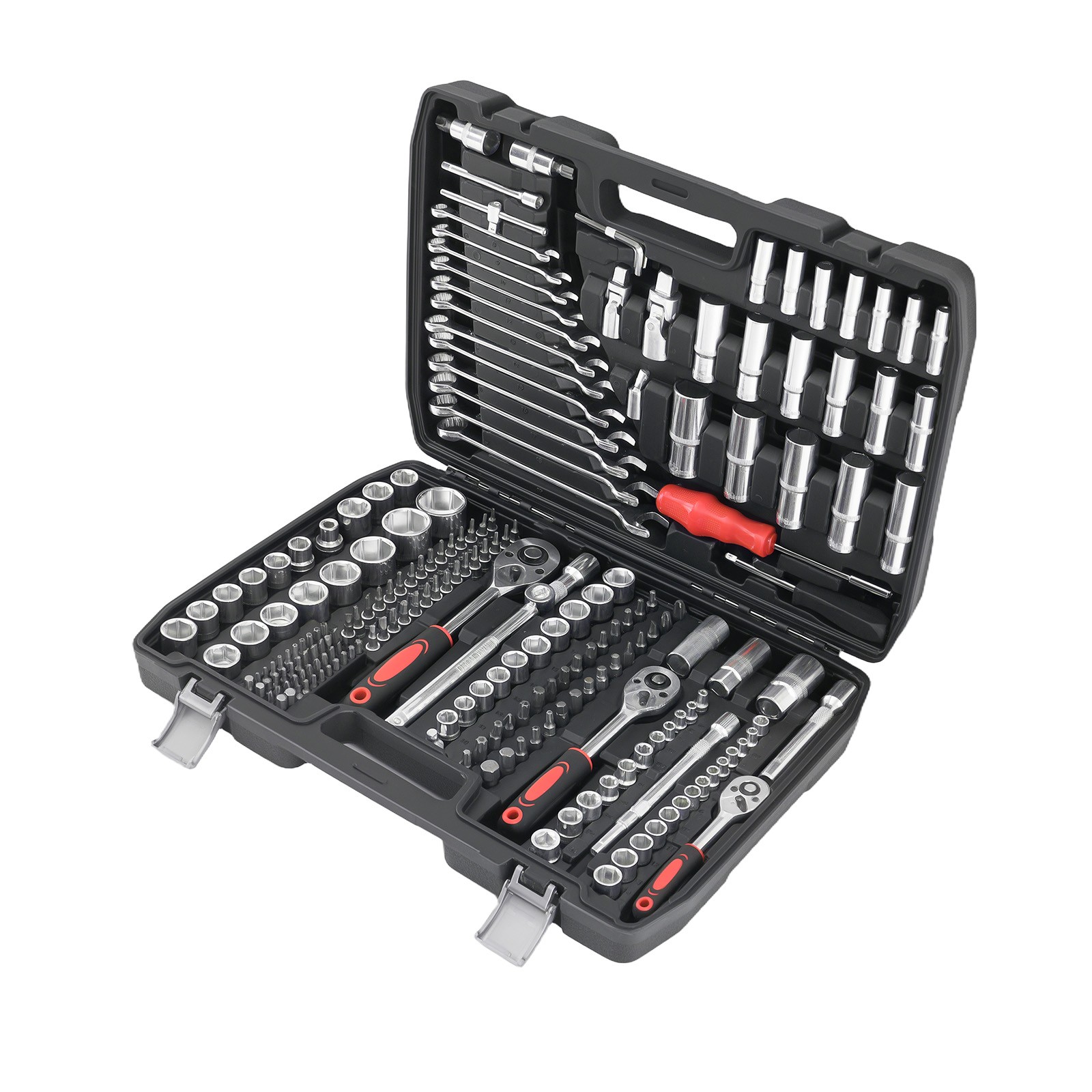 216PCS Ratchet Socket Tool Set 1/4 3/8 1/2 DR Wrench Kit w/Blow Case