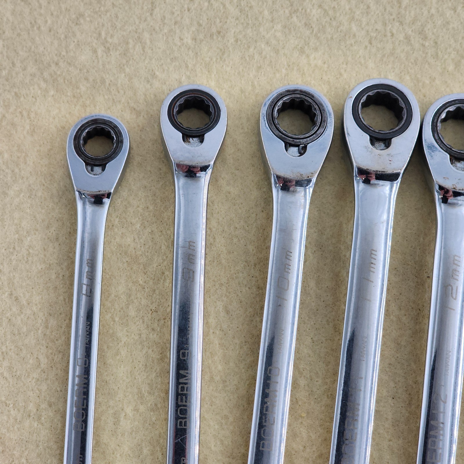 Blue-Point 12 Pc Metric Reversible Ratcheting Combination Wrench Set 8mm-19mm Sn