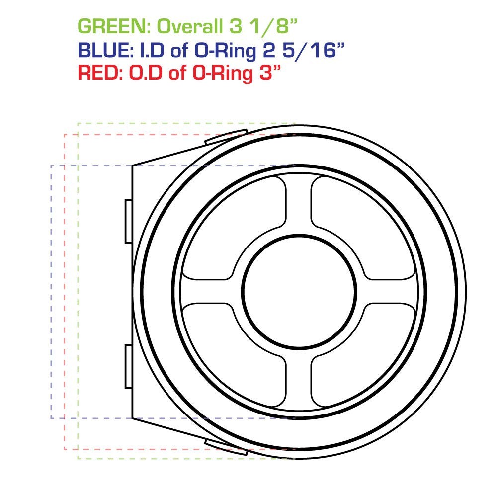 GlowShift Oil Filter Sandwich Plate Adapter 20mm x 1.5, 4 Port NPT